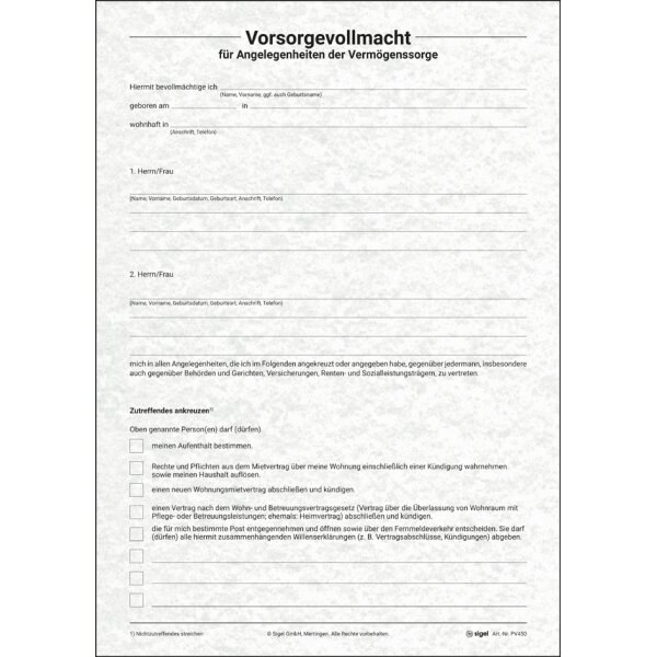 sigel Vordruck-Set "Patientenverfügung", DIN A4, 8 Blatt