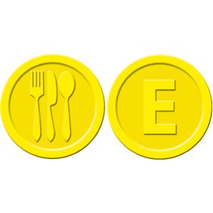 sigel Wertmarken Essen, aus Kunststoff, gelb