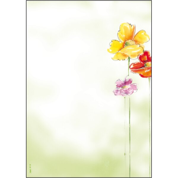 sigel Papier &agrave; motif, A4, 90 g/m2, motif Flowerstyle