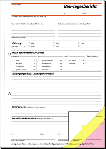 sigel Formularbuch Aufmassbuch, DIN A4, 50 Blatt