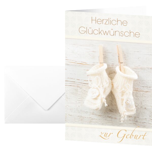 sigel Geburtskarte "Baby", (B)115 x (H)170 mm