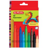 herlitz Fasermaler, 10er Karton-Etui