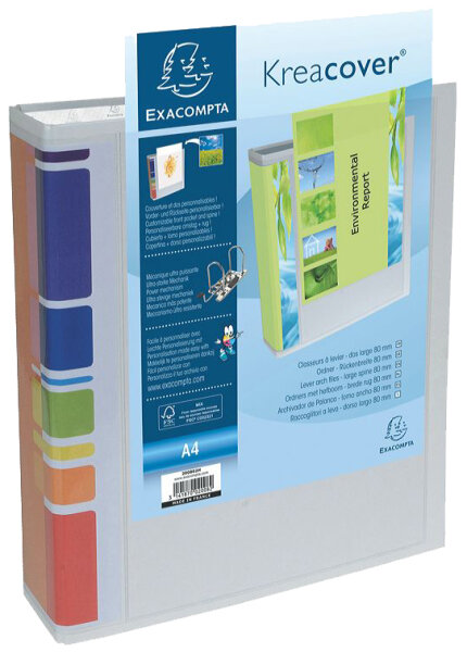 EXACOMPTA Präsentations-Ordner, PVC, 80 mm, A4, weiss