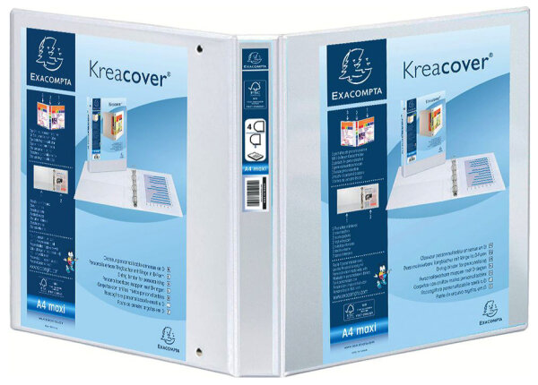 EXACOMPTA Classeur personnalisable Kreacover, A5, blanc