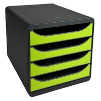 EXACOMPTA Module de classement BIG-BOX, 4 tiroirs, vert anis