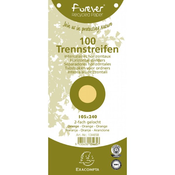 EXACOMPTA Fiches intercalaires, 105 x 240 mm, blanc