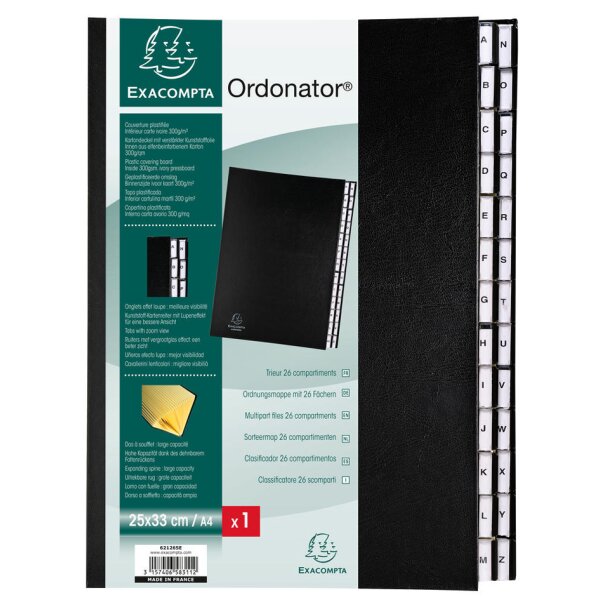 EXACOMPTA Ordnungsmappe Ordonator, A4, A-Z, 26 Fächer, blau