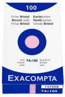 EXACOMPTA Karteikarten, DIN A7, blanko, rosa