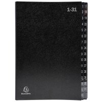 EXACOMPTA Pultordner, DIN A4, 1-31, 32 Fächer, schwarz