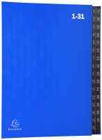 EXACOMPTA Pultordner, DIN A4, 1-31, 32 Fächer, blau