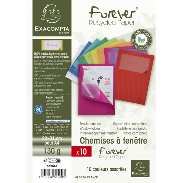 EXACOMPTA Sichtmappe FOREVER, DIN A4, 130 g qm, violett