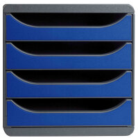 EXACOMPTA Module de classement BIG-BOX, 4 tiroirs,bleu royal