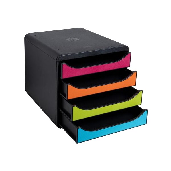 EXACOMPTA Schubladenbox BIG-BOX, 4 Schübe, mandarine