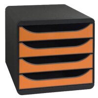 EXACOMPTA Module de classement BIG-BOX, 4 tiroirs, tangerine