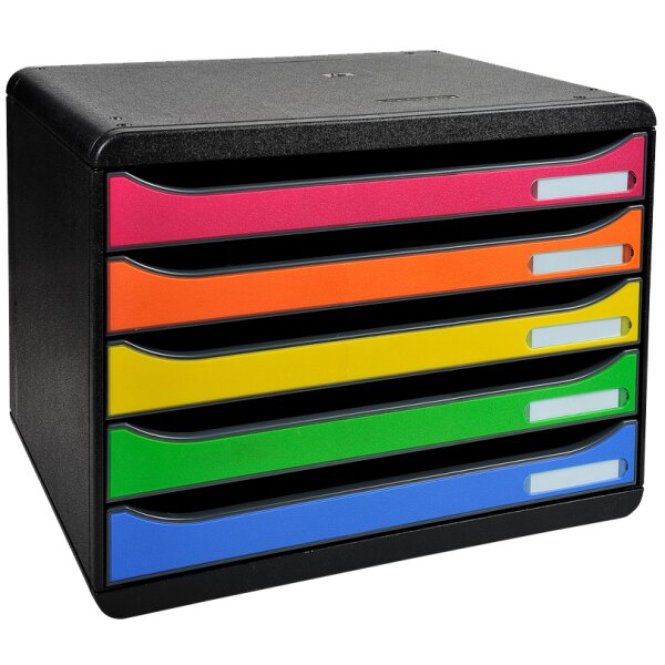 EXACOMPTA Schubladenbox BIG-BOX PLUS, 5 Schübe, schwarz