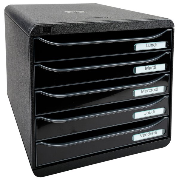 EXACOMPTA Schubladenbox BIG-BOX PLUS, 5 Sch&uuml;be, weiss