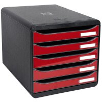 EXACOMPTA Schubladenbox BIG-BOX PLUS, 5 Schübe, türkis