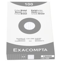 EXACOMPTA Fiches bristol, 125 x 200 mm, uni, blanc