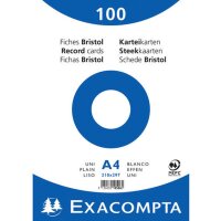 EXACOMPTA Karteikarten, DIN A4, kariert, weiss