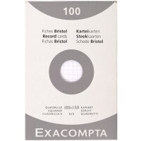 EXACOMPTA Fiches bristol, 100 x 150 mm, quadrillé,...