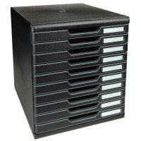 EXACOMPTA Schubladenbox MODULO A4, 10 Schübe, schwarz