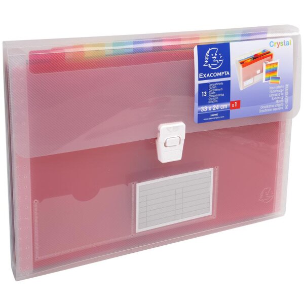 EXACOMPTA Fächertasche Crystal, 7 Fächer, transparent
