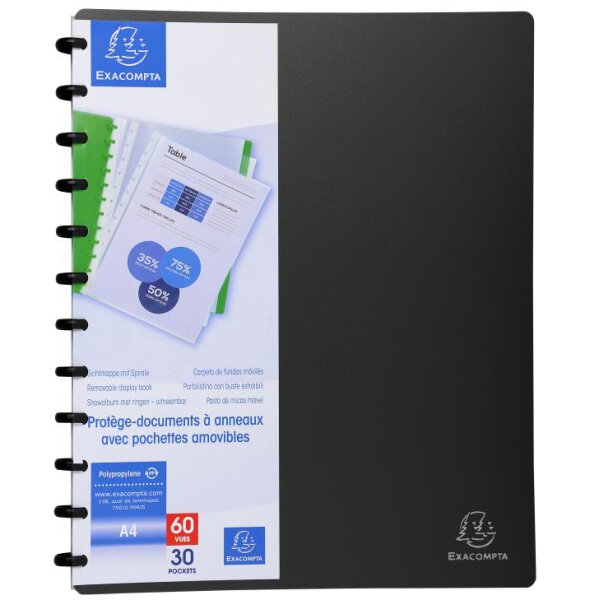 EXACOMPTA Sichtbuch DIN A4, 30 Hüllen, blau-transluzent