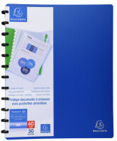 EXACOMPTA Protège-documents, A4, 30 pochettes, bleu