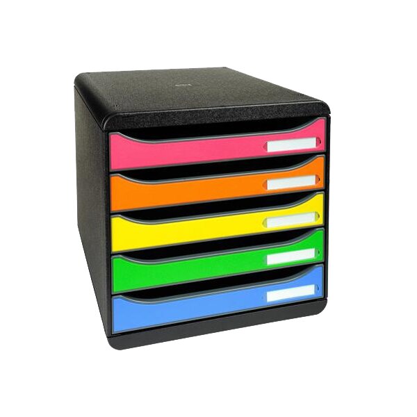 EXACOMPTA Schubladenbox BIG-BOX PLUS, 5 Schübe, karminrot