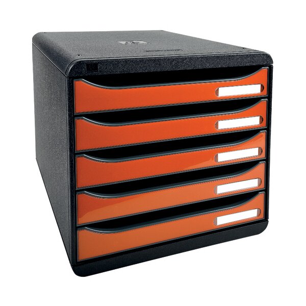EXACOMPTA Schubladenbox BIG-BOX PLUS, 5 Schübe, karminrot