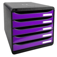 EXACOMPTA Schubladenbox BIG-BOX PLUS, 5 Schübe, karminrot