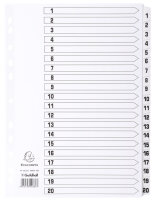EXACOMPTA Karton-Register 1-20, DIN A4, weiss, 20-teilig