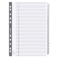 EXACOMPTA Karton-Register 1-20, DIN A4, weiss, 20-teilig