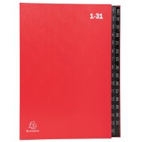 EXACOMPTA Pultordner, DIN A4, 1-31, 32 Fächer, rot