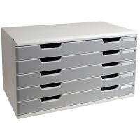 EXACOMPTA Module de classement MODULO A3, 5 tiroirs, gris