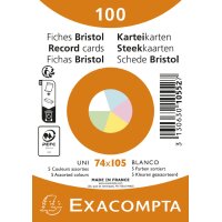 EXACOMPTA Fiches bristol, A7, ligné, rose
