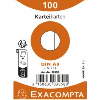 EXACOMPTA Fiches bristol, A8, uni, blanc