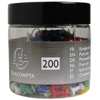 EXACOMPTA Pinnwand-Nadeln Push Pins, farbig sortiert