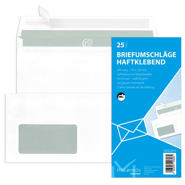 MAILmedia Briefumschlag Offset weiss, DIN Lang, mit Fenster