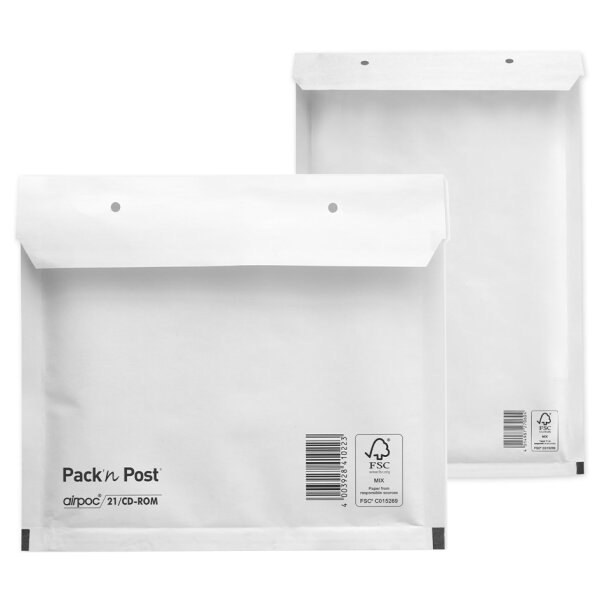 MAILmedia Luftpolster-Versandtaschen, Typ 19 I, weiss, 36 g