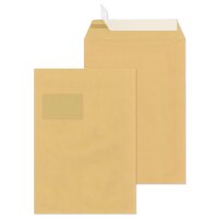 MAILmedia Versandtasche C4 haftklebend, mit Fenster, braun