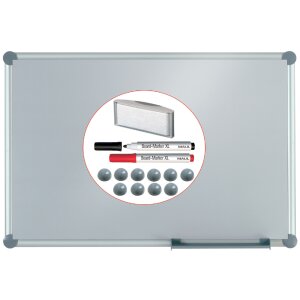 MAUL Tableau mural Blanc 2000 MAULpro, kit complet argent