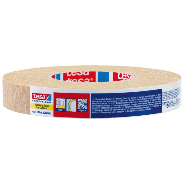 tesa Maler Krepp 4319 Papierabdeckband, 15 mm x 50 m