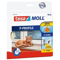 tesa Moll CLASSIC P-Profil Gummidichtung, weiss, 9 mm x 10 m