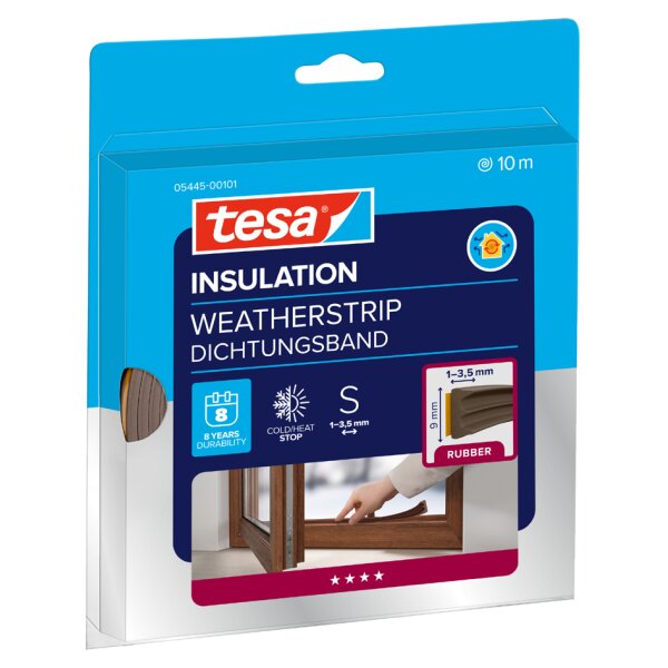 tesa INSULATION Ruban de calfeutrage S, 9 mm x 6 m, marron