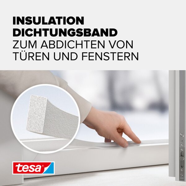 tesa INSULATION Ruban de calfeutrage, profil en I, blanc