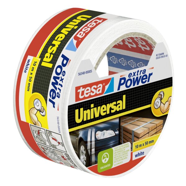 tesa Folienband extra Power Universal, 50 mm x 50 m, weiss