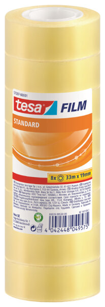 tesa Film Ruban adhésif standard, 15 mm x 10 m, transparent