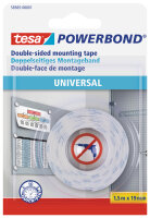tesa Powerbond Montageband Universal, 19 mm x 1,5 m, weiss