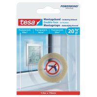 tesa Powerbond Montageband für Glas, 19 mm x 1,5 m